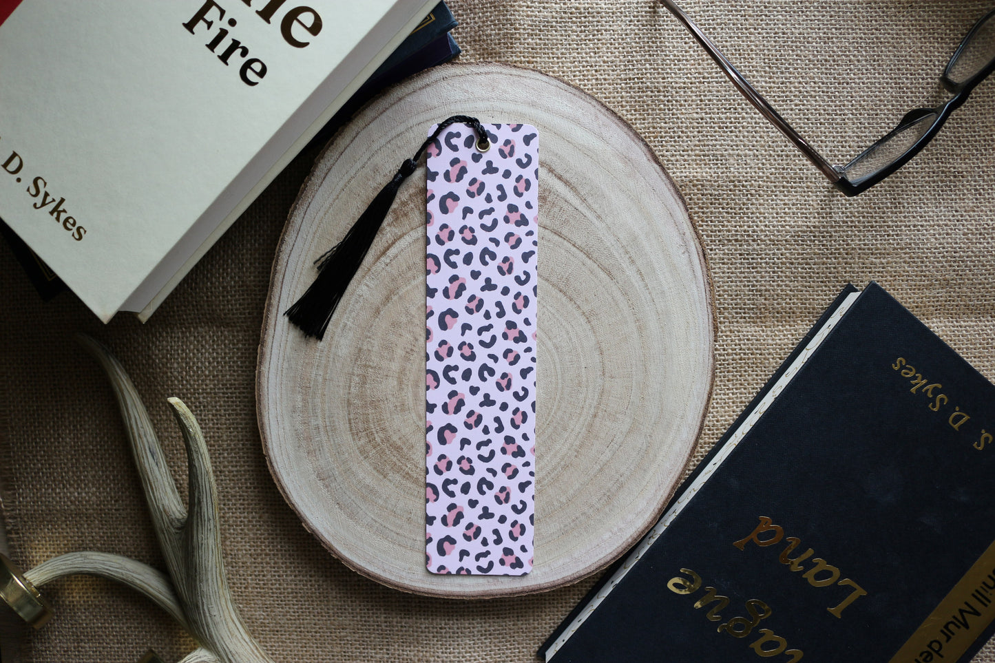 Pink Leopard Print Bookmark