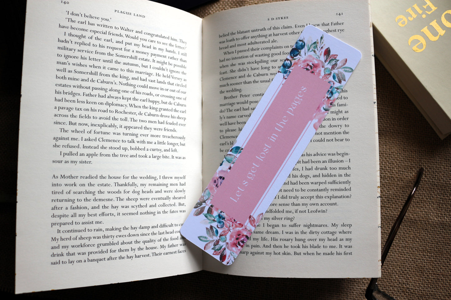 Let's Get Lost in the Pages Floral Bookmark