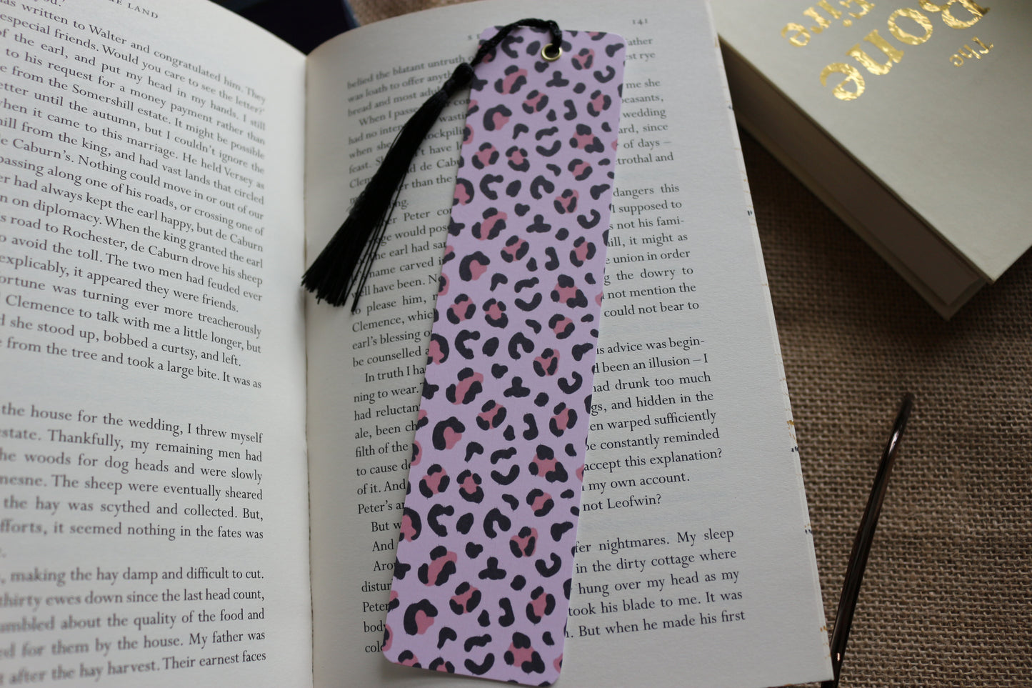 Pink Leopard Print Bookmark