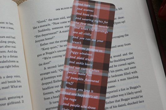 Because It's Fall Taylor Swift Quote Bookmark