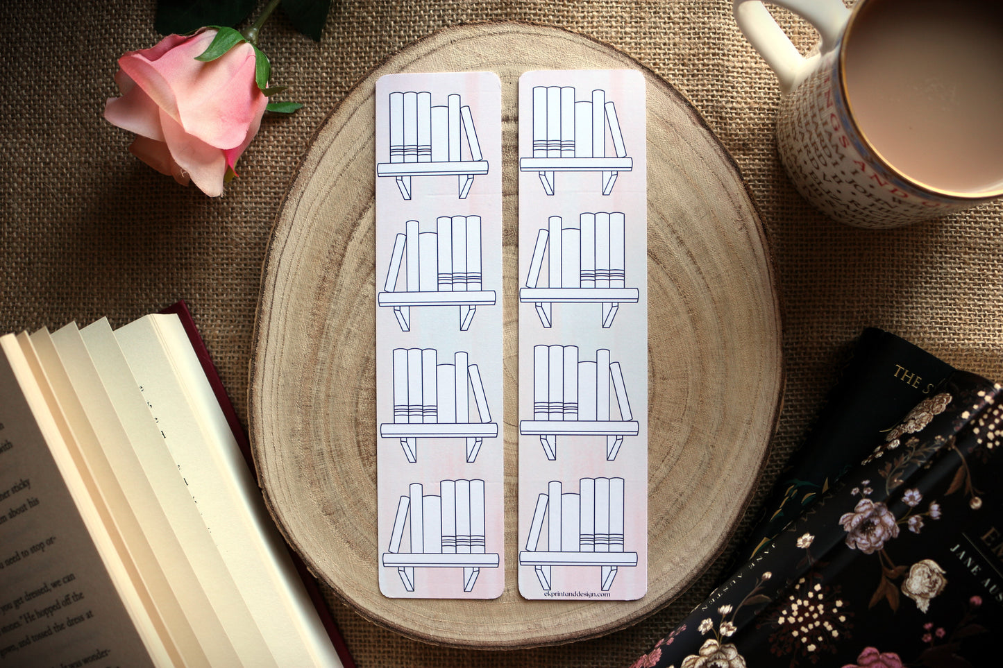 Bookshelf Booktracker Double Sided Bookmark