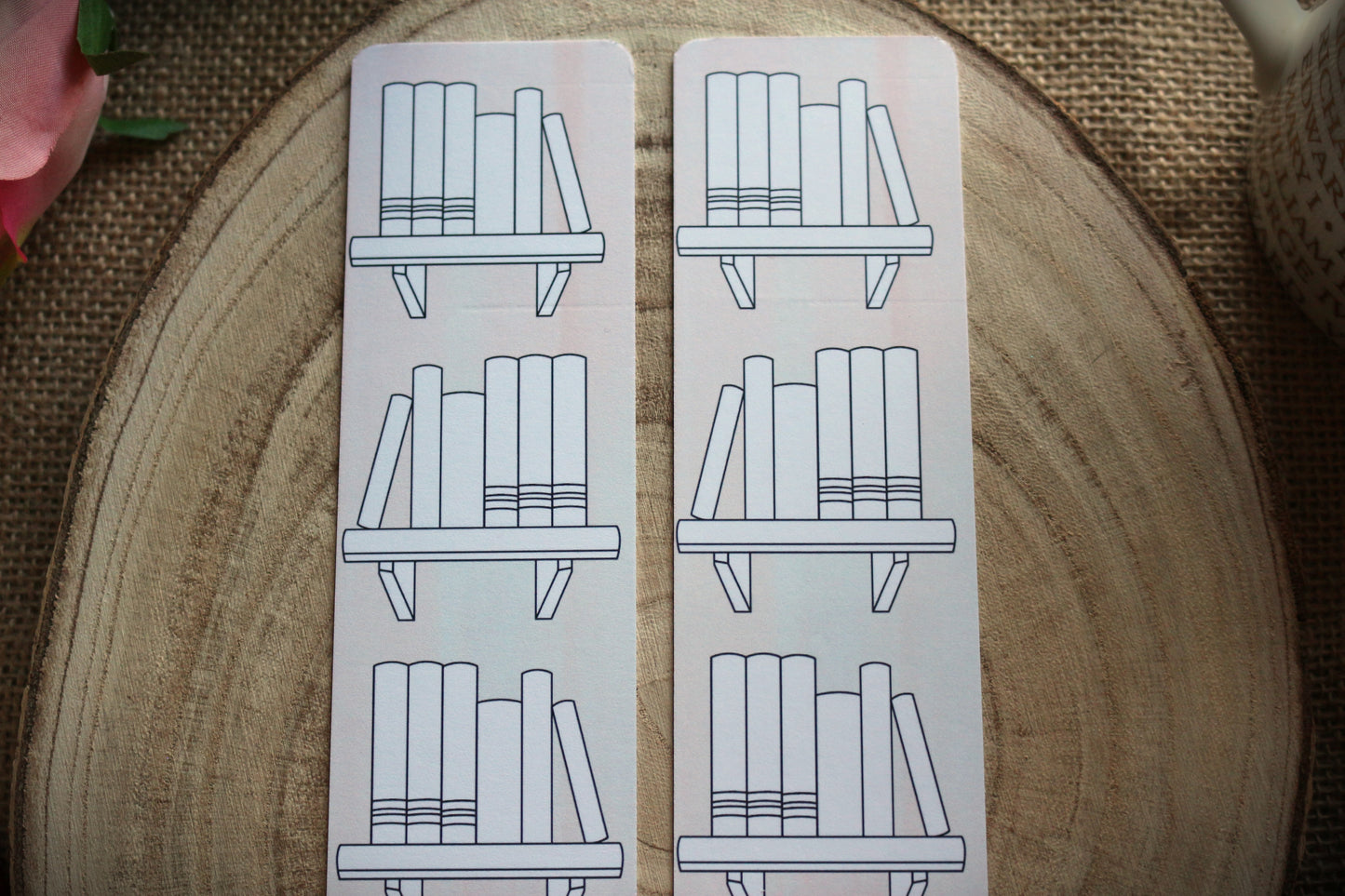 Bookshelf Booktracker Double Sided Bookmark