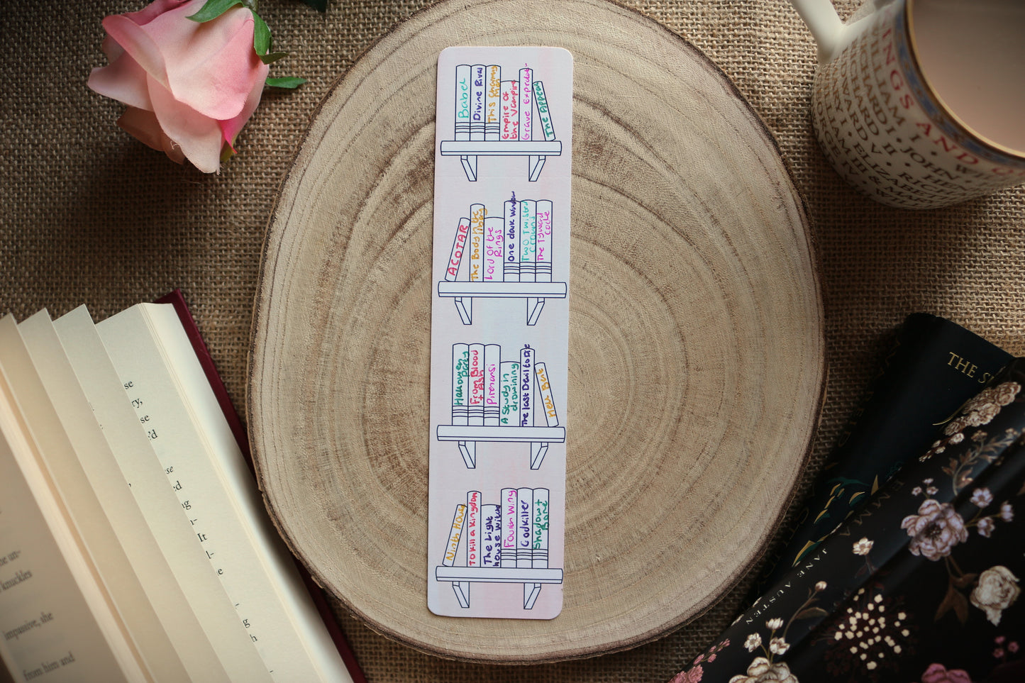 Bookshelf Booktracker Double Sided Bookmark