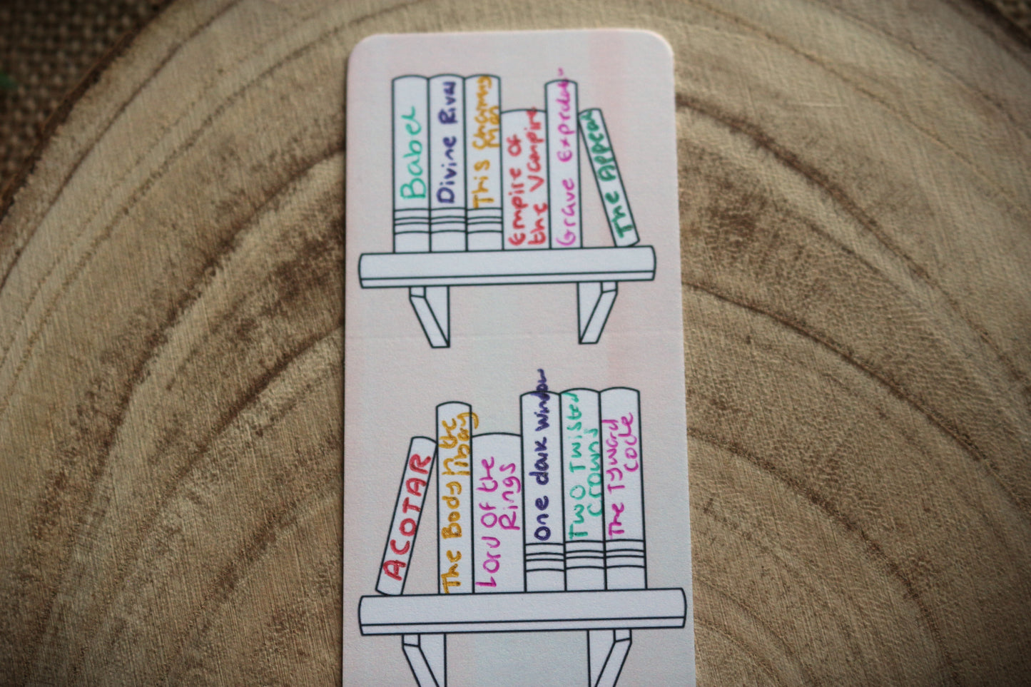 Bookshelf Booktracker Double Sided Bookmark