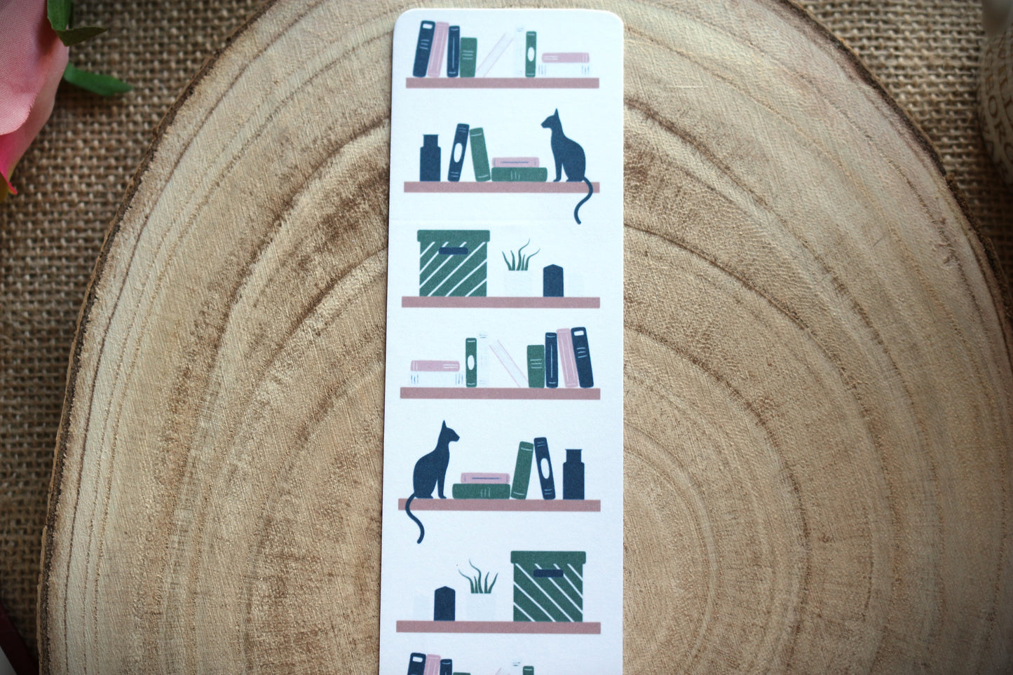 Cats and Bookshelves Bookmark