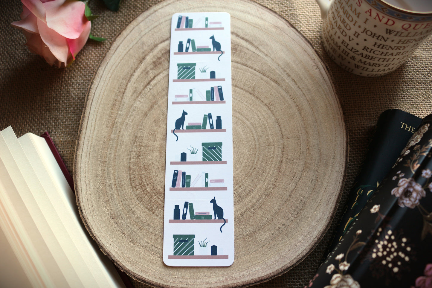 Cats and Bookshelves Bookmark