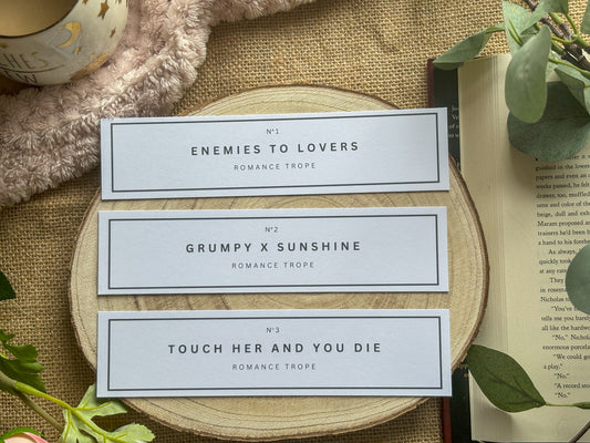 Romance Trope Black and White Bookmark Collection