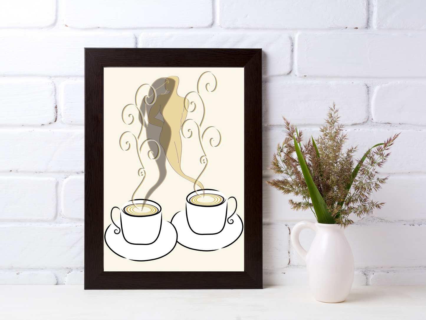 Coffee Couple Minimalist Print