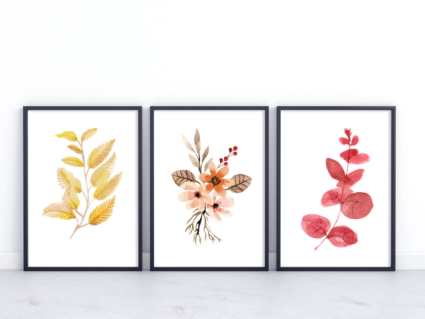 Autumn Flowers Set of 3 Prints