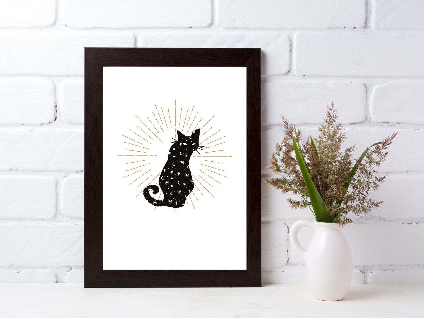 Cats and Stars Minimalist Print