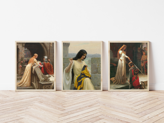 Set of 3 Edmund Leighton Reproduction Prints