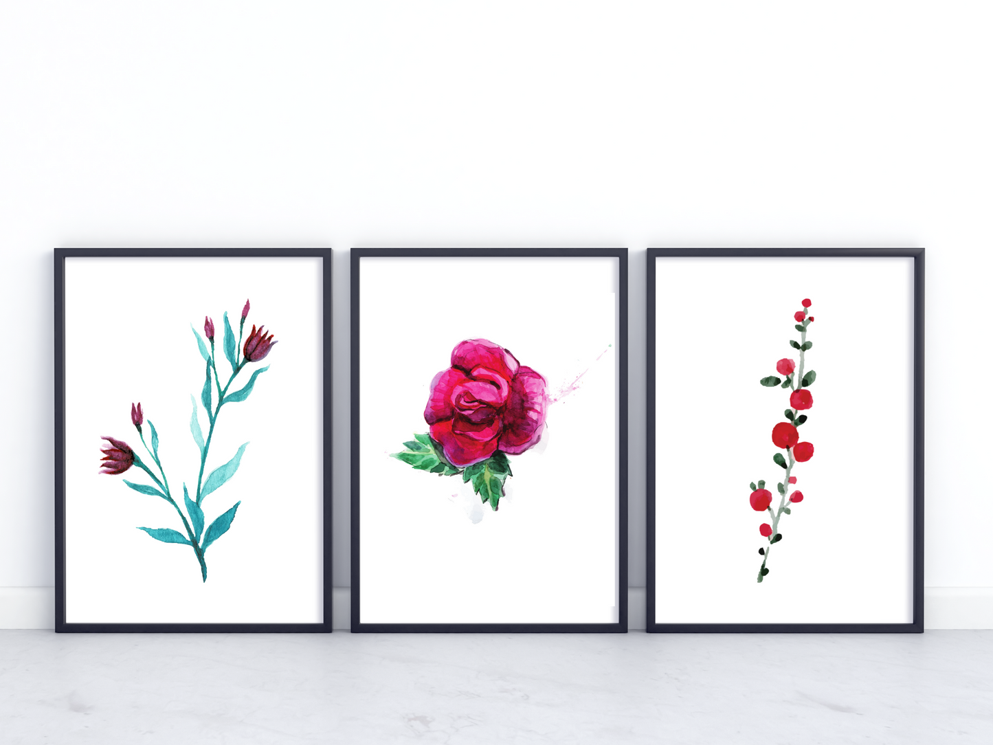 Winter Flowers Set of 3 Prints