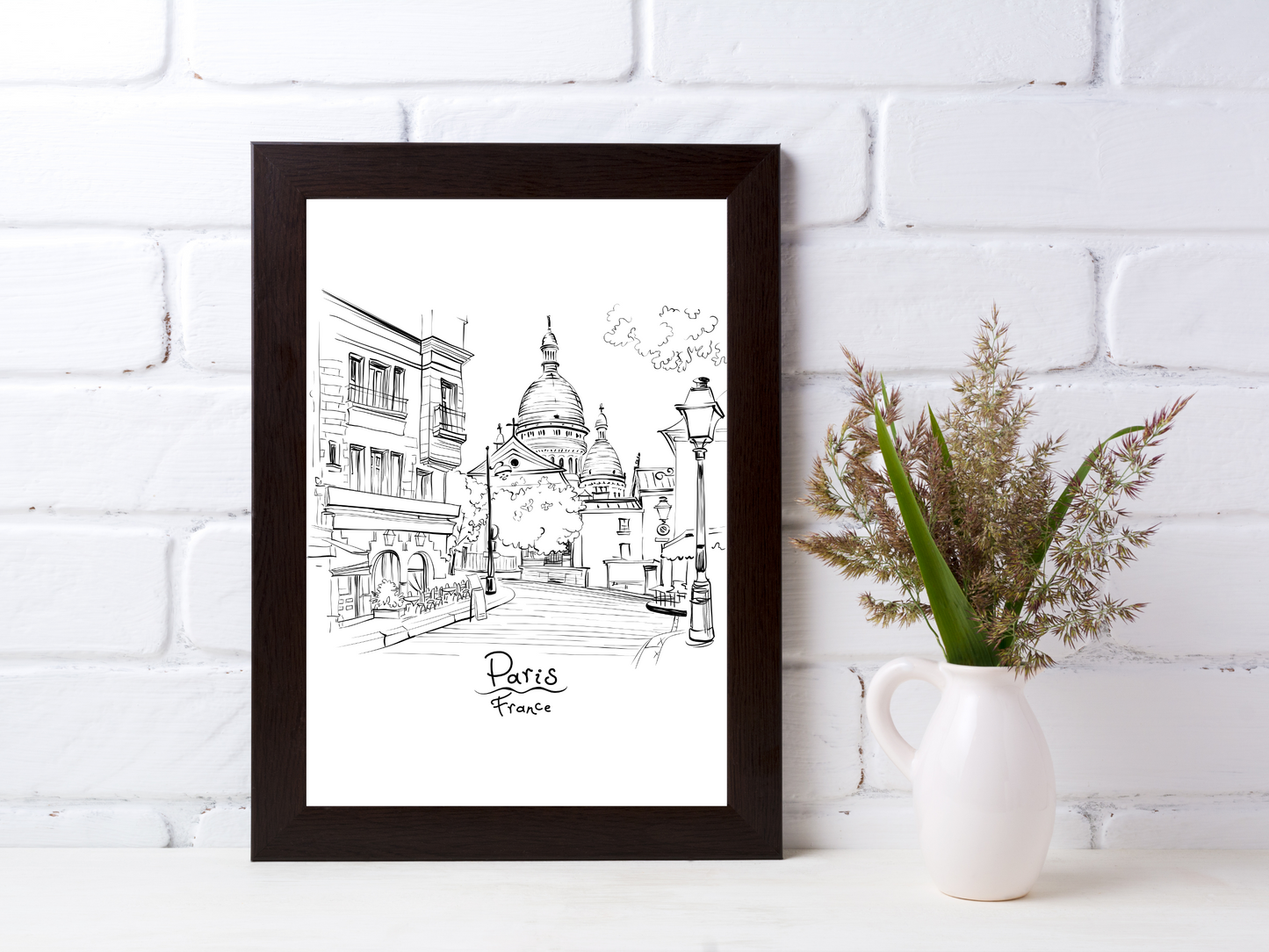 Paris Sacré-Cœur Line Drawing Print