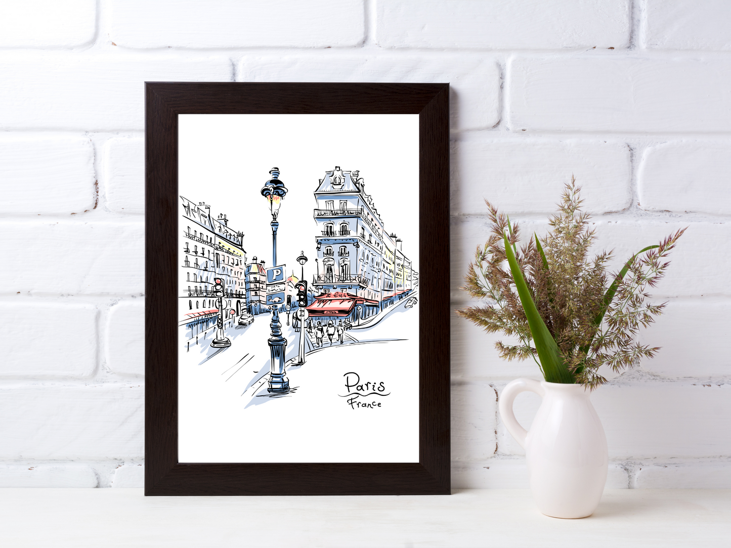 Paris Street Line Drawing Print