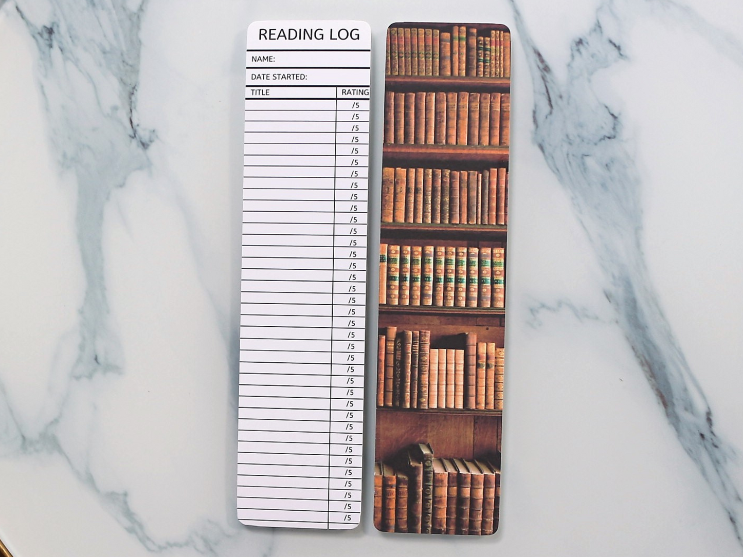 Bookcase Reading Log Bookmark