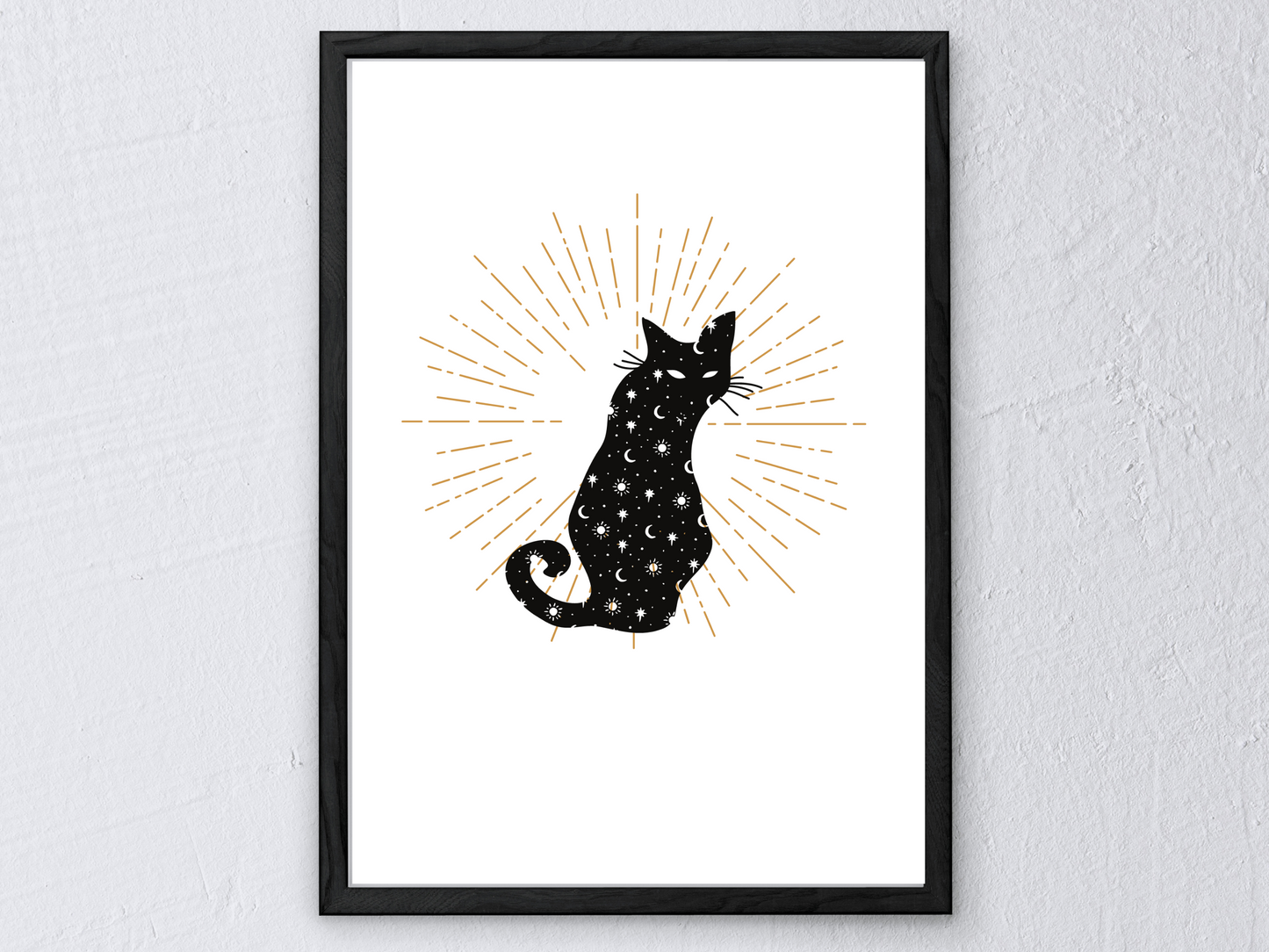 Cats and Stars Minimalist Print