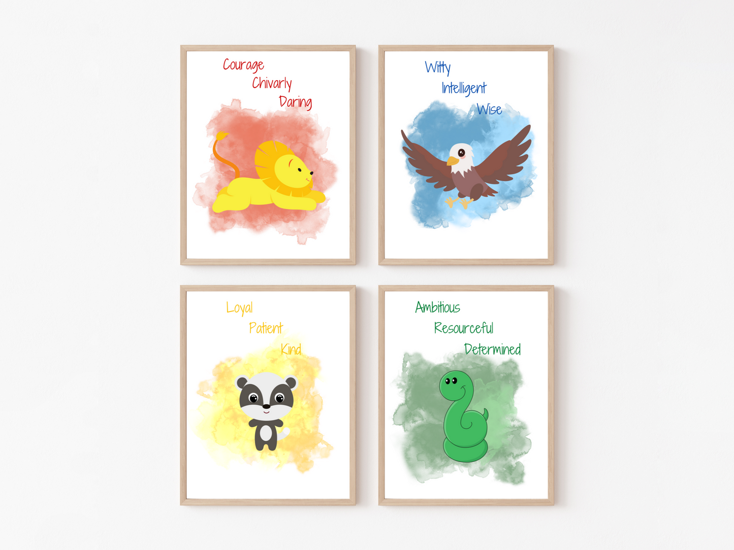 Witches and Wizard House Pride Nursery Prints