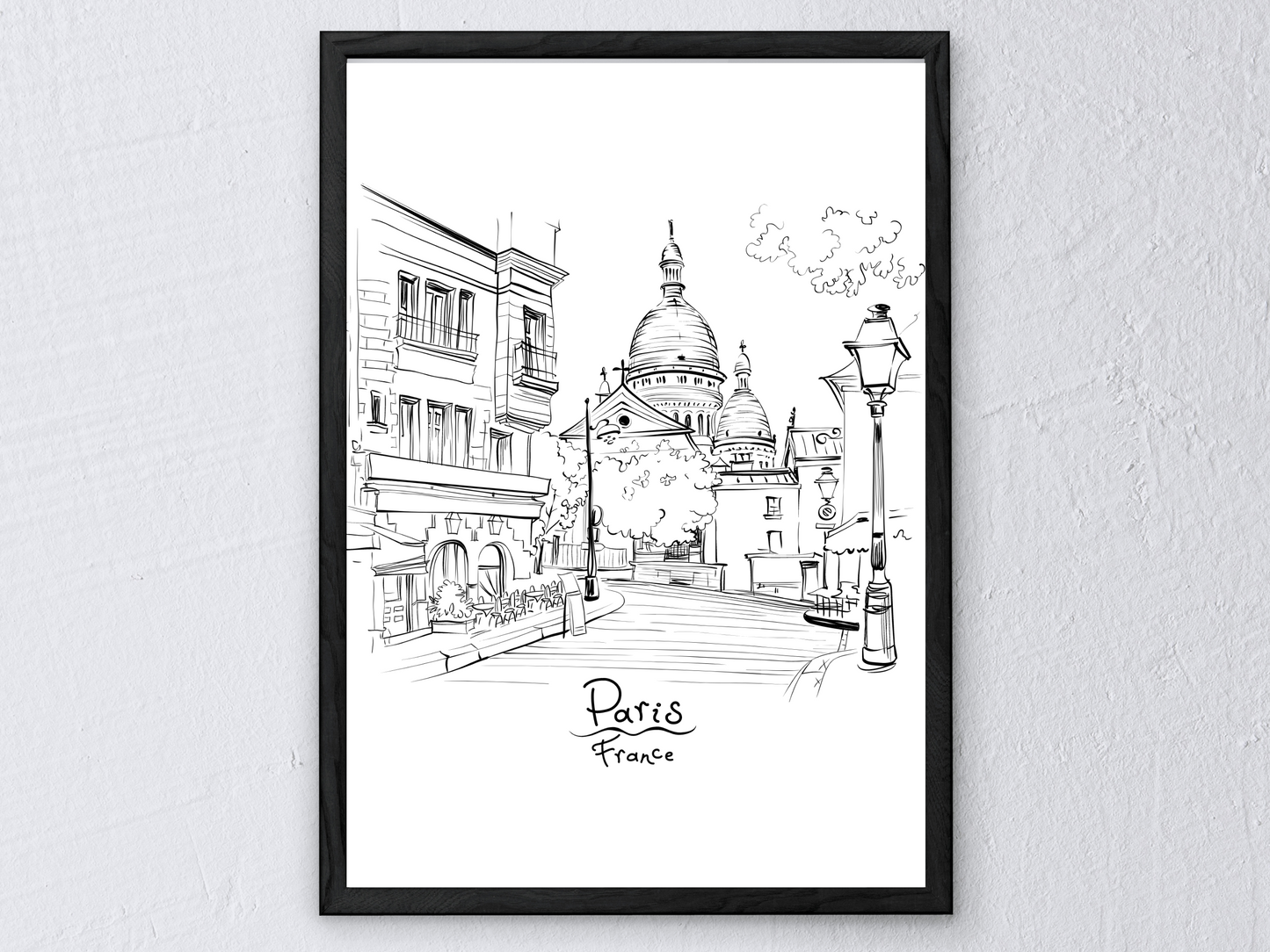 Paris Sacré-Cœur Line Drawing Print