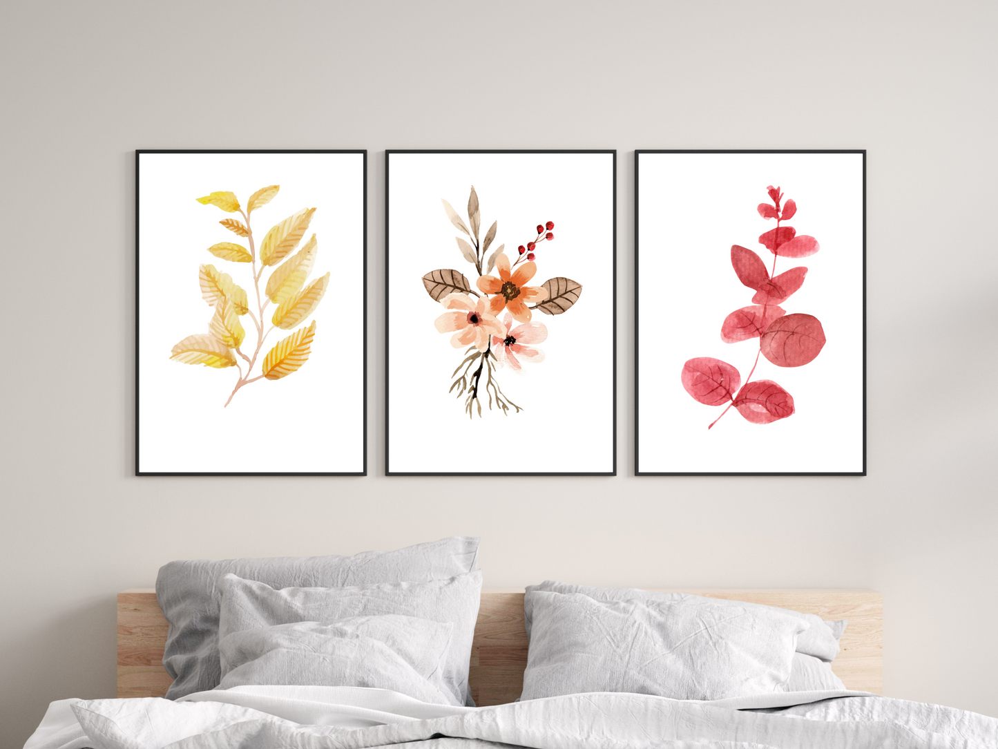 Autumn Flowers Set of 3 Prints