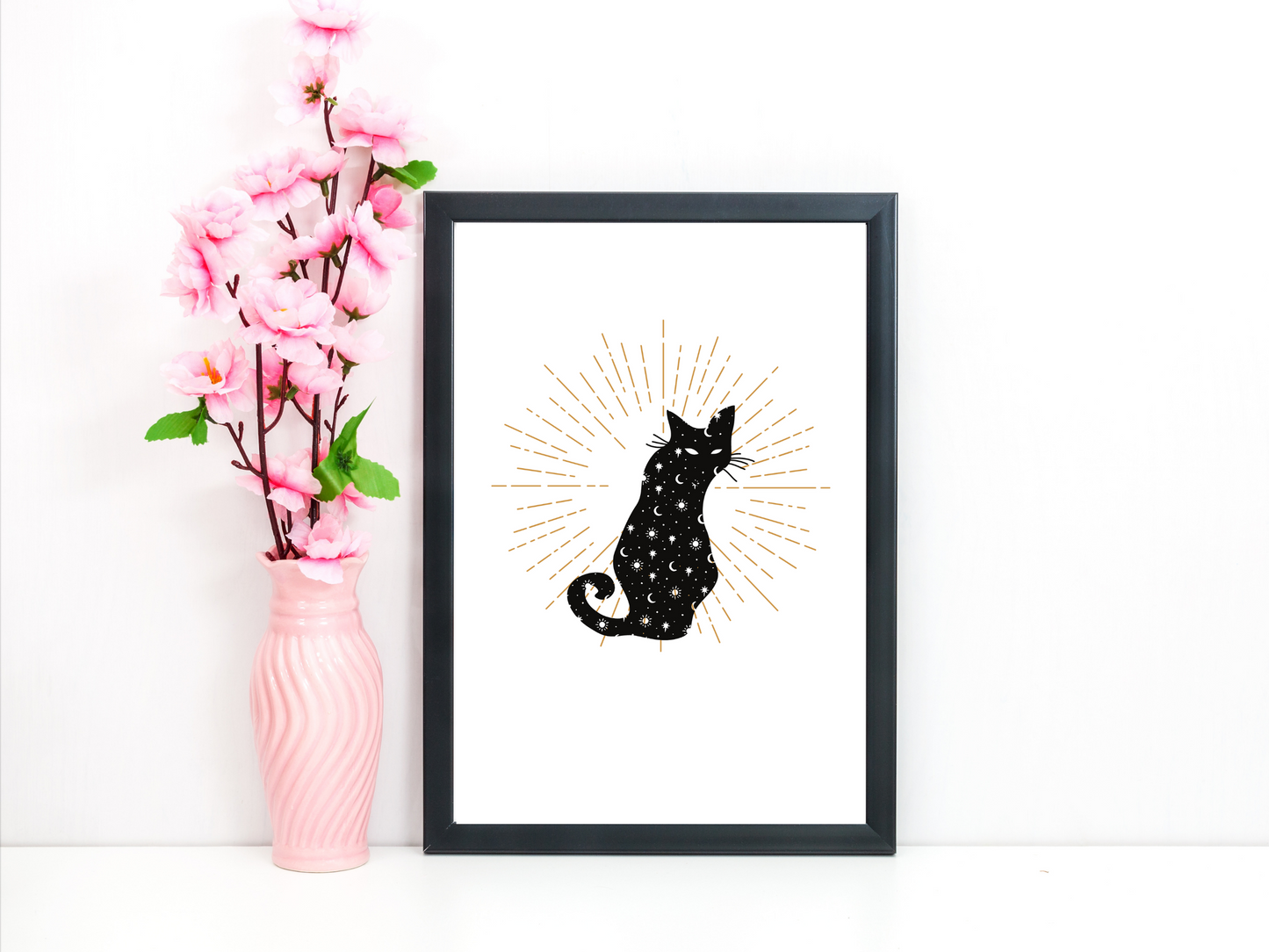 Cats and Stars Minimalist Print