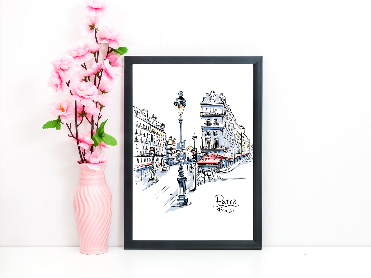 Paris Street Line Drawing Print