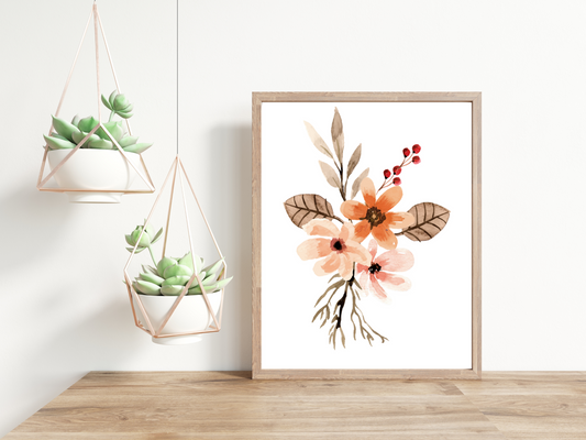 No. 2 Autumn Flowers Minimalist Print