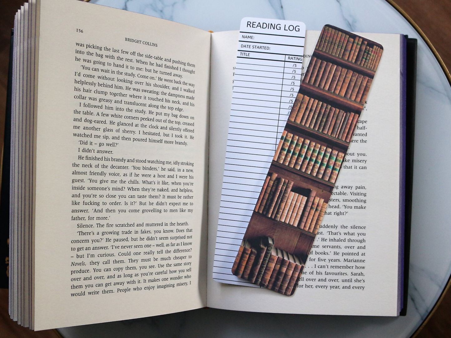 Bookcase Reading Log Bookmark