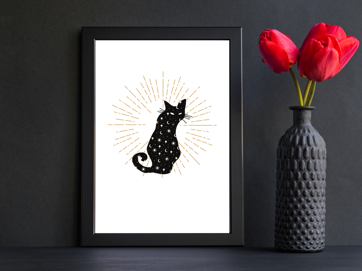 Cats and Stars Minimalist Print