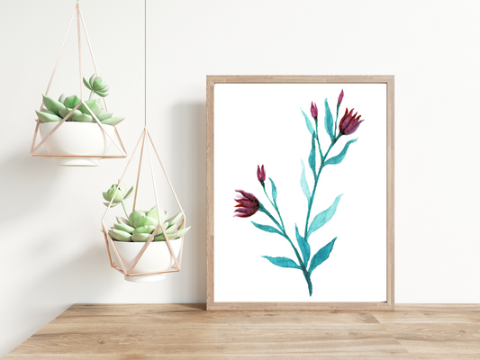 No. 4 Winter Flowers Minimalist Print