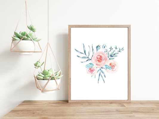 No. 1 Spring Flowers Minimalist Print