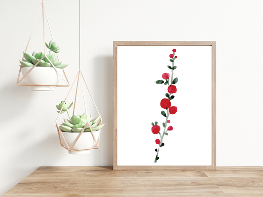 No. 7 Winter Flowers Minimalist Print