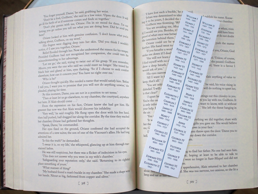 Kings and Queens of England Timeline Bookmark