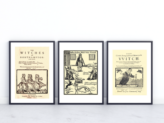 Witchcraft Pamphlet Reproduction Set of 3 Prints