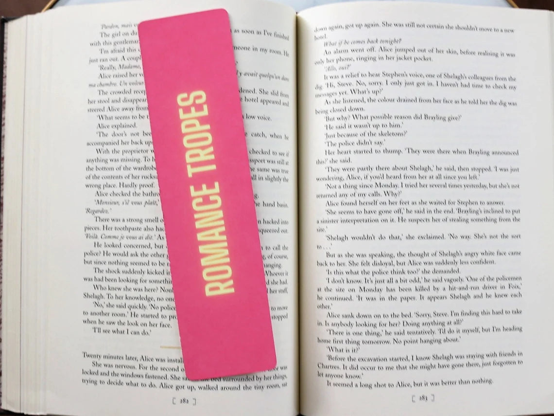 Romance Tropes Bookmark