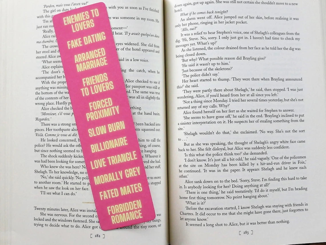 Romance Tropes Bookmark